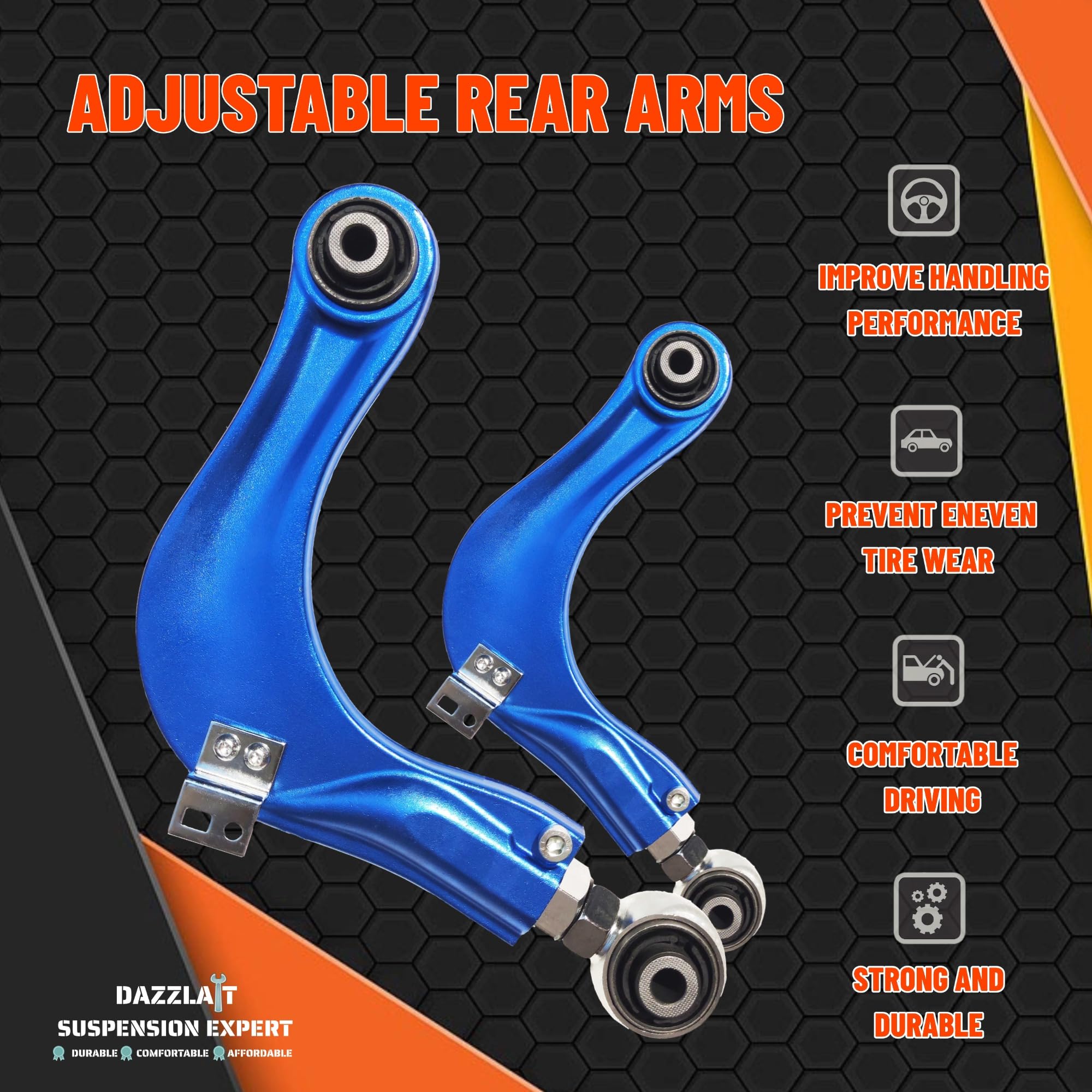 Amazon | アルミニウム 調節可能 リアキャンバーアーム 左右 2個セット