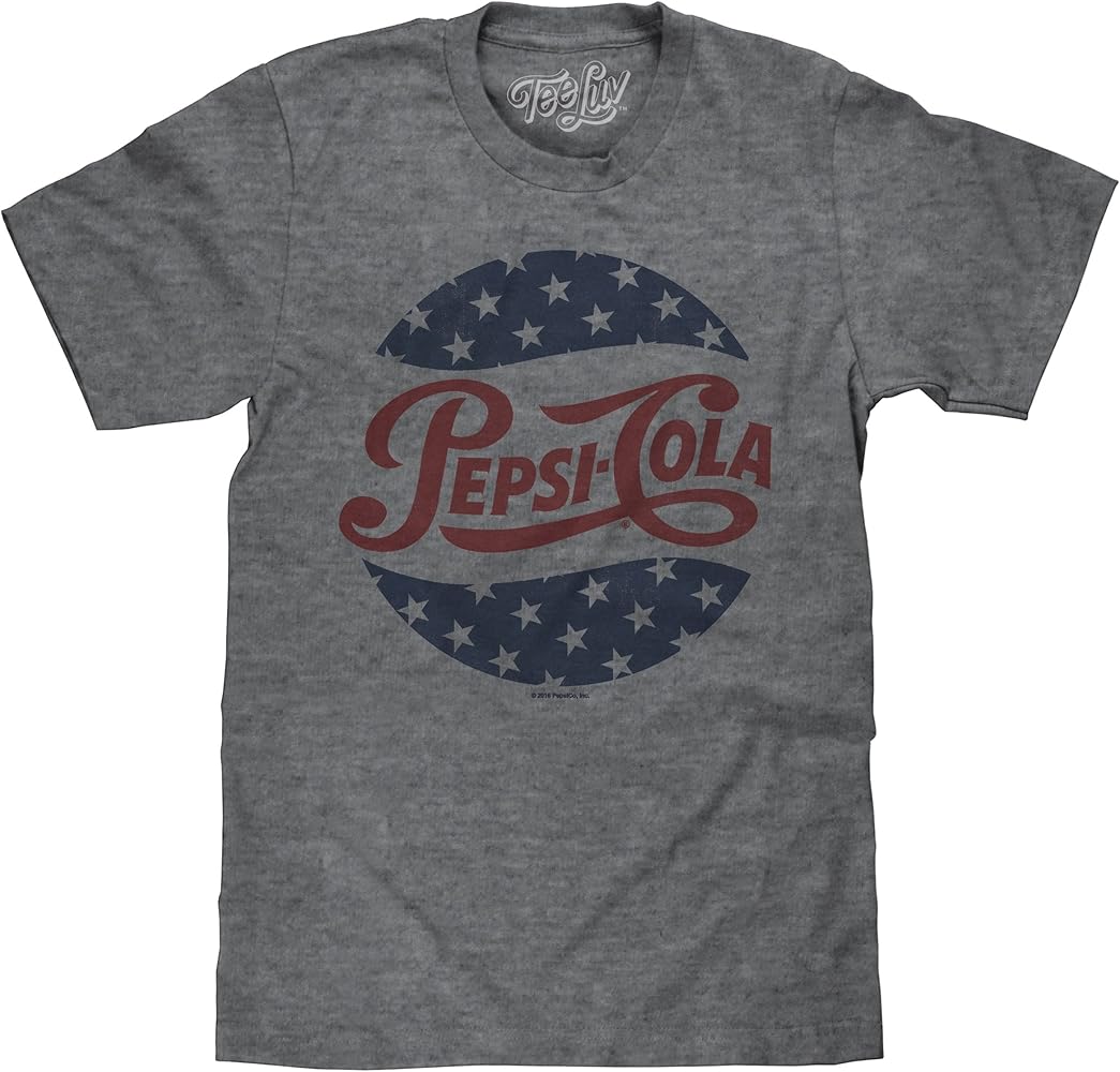 Amazon.com: Tee Luv Men's Patriotic Pepsi Cola Shirt (Graphite