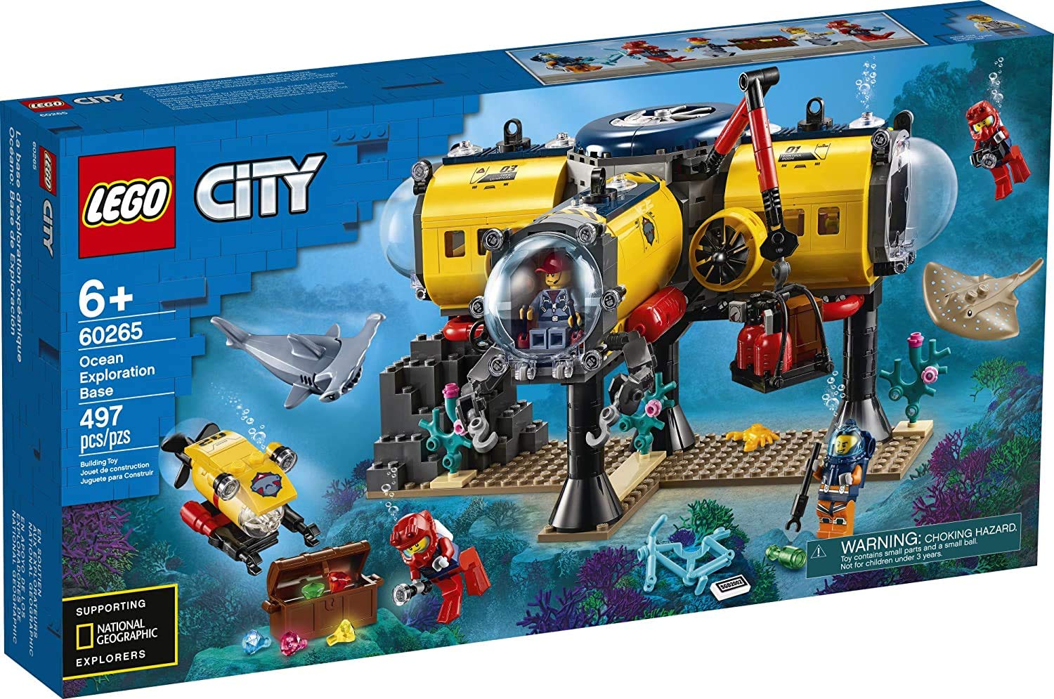 LEGO City Ocean Exploration Base Playset 60265, with Submarine