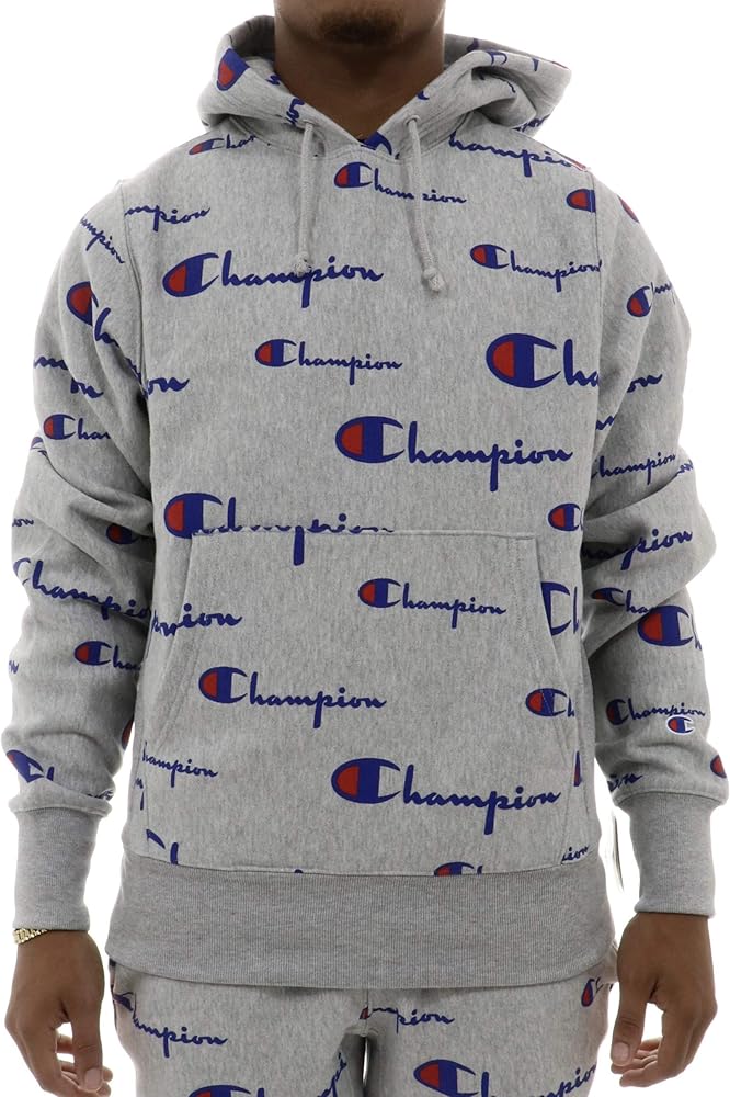 Champion Men's Reverse Weave Pullover Hoodie All-Over Print, MULTI