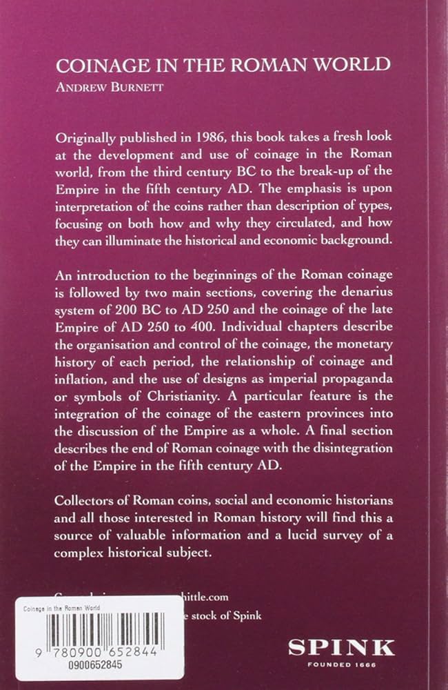 Coinage in the Roman World: Burnett, Andrew: 9780900652844: Amazon