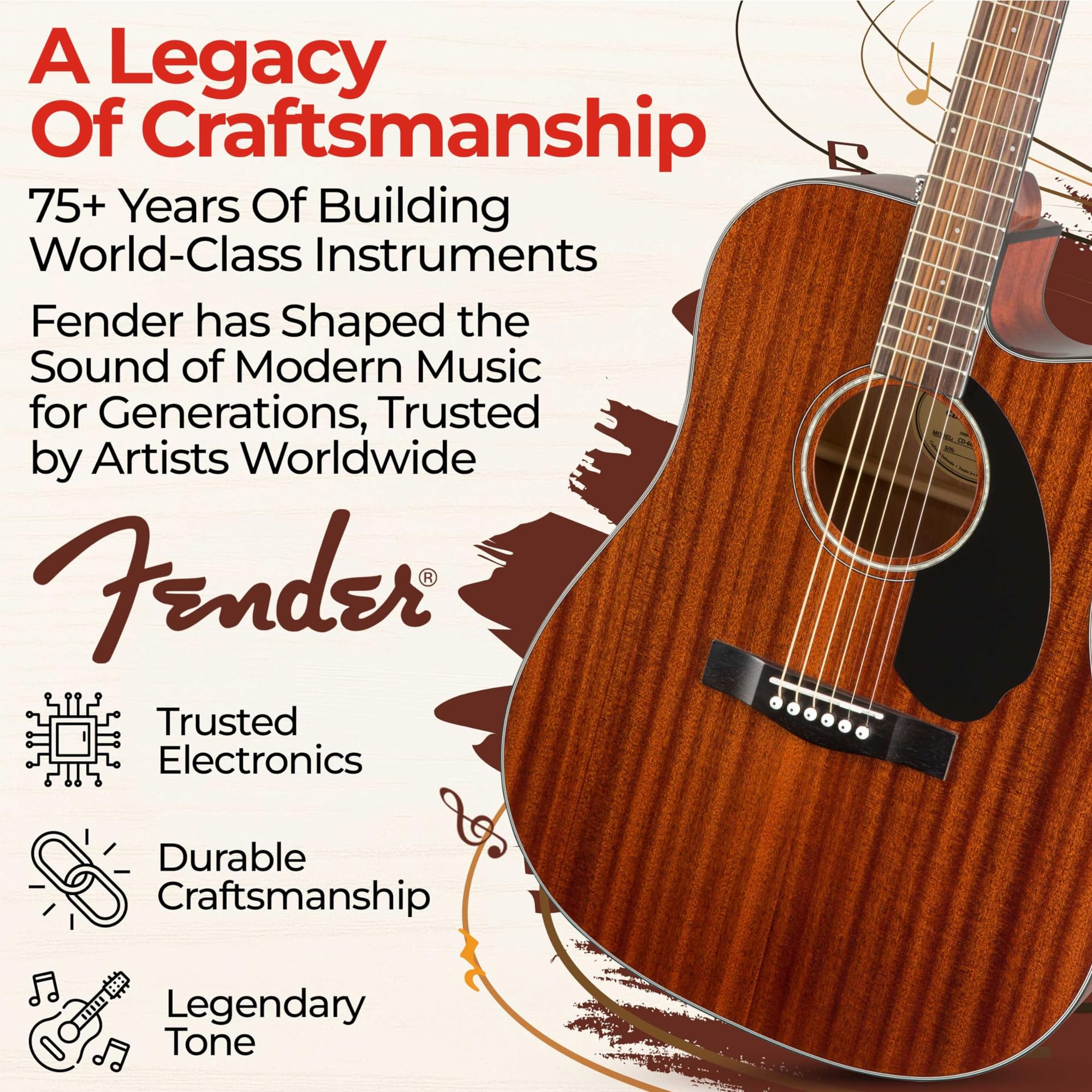 Amazon | Fender CD-60SCE Solid Top Dreadnought Acoustic-Electric