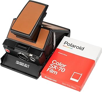 Amazon | Polaroid Sx-70 ブラックモデル2 ストラップとビンテージ