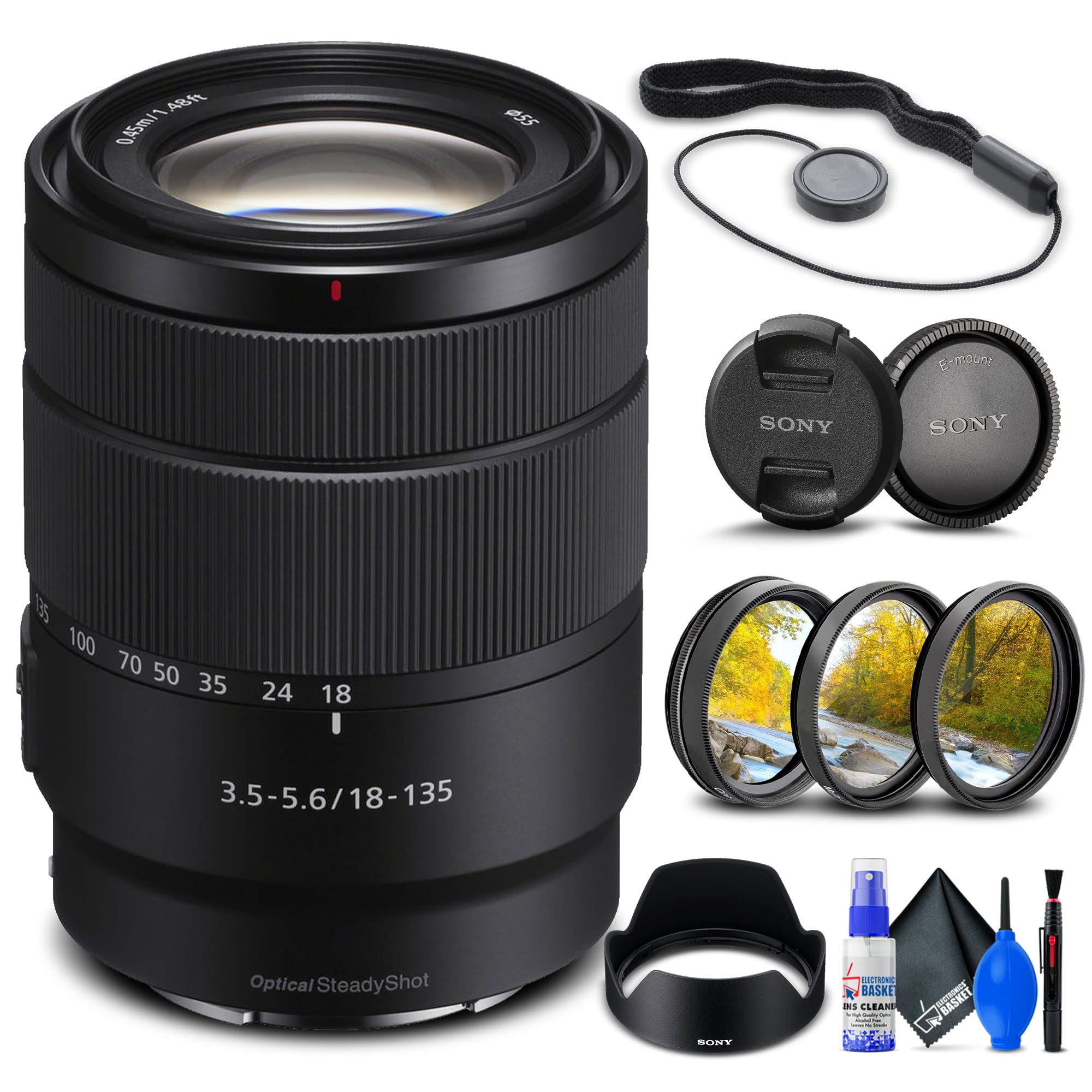 Amazon.com : Sony E 18-135mm f/3.5-5.6 OSS Lens (SEL18135) +