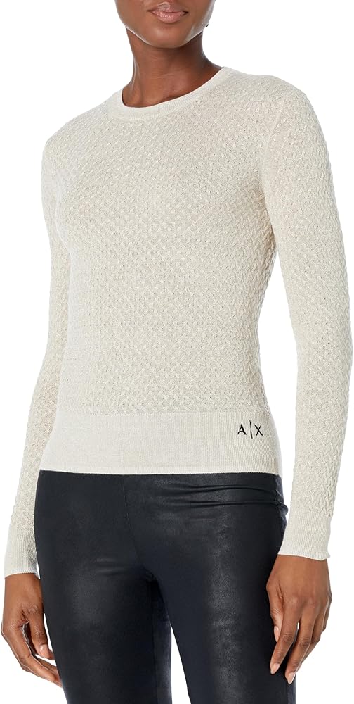 Armani Exchange Women's Wool Blend Knit Fitted Pullover Sweater