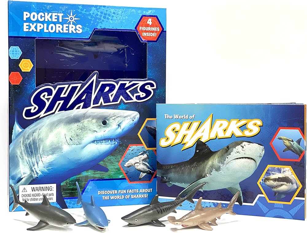 Phidal Sharks Pocket Explorers - Activity Books for kids, 22-page