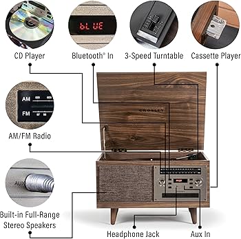 Amazon.com: Crosley CR7023A-WA Serenade 8-in-1 Vinyl Record Player