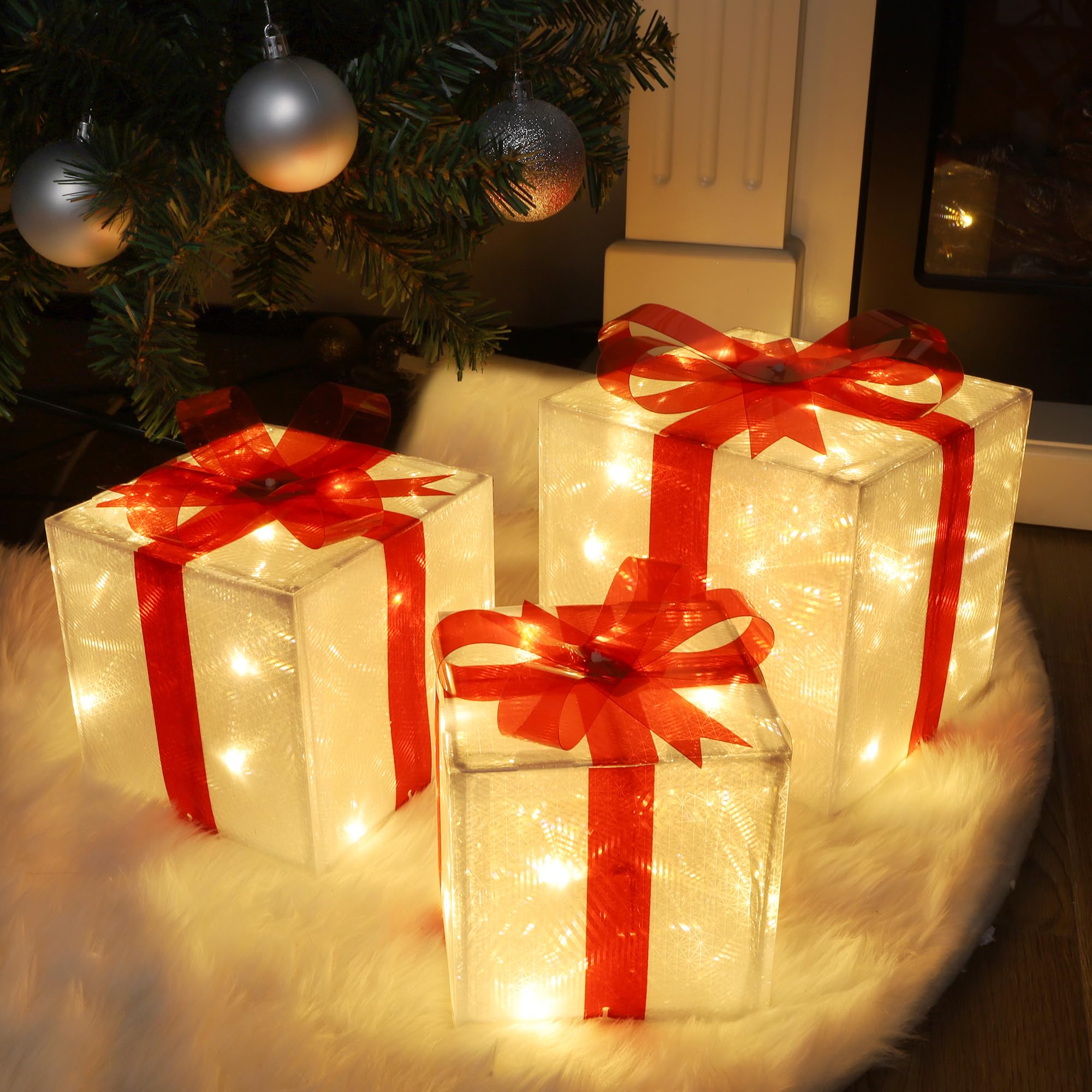 Amazon.com: Juegoal Christmas Lighted Gift Boxes Decorations, Pre