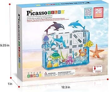 Amazon.com: PicassoTiles 26pcs Magnetic Tiles Magnet Tile Building