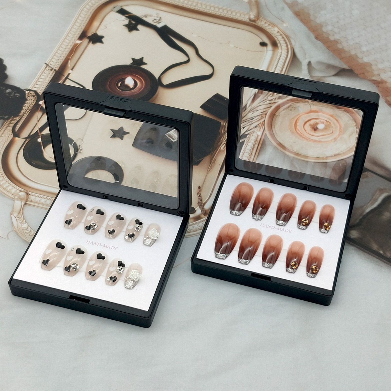 Amazon.com: GUXACU 32 Pack Press On Nail Packaging Boxes - 3D