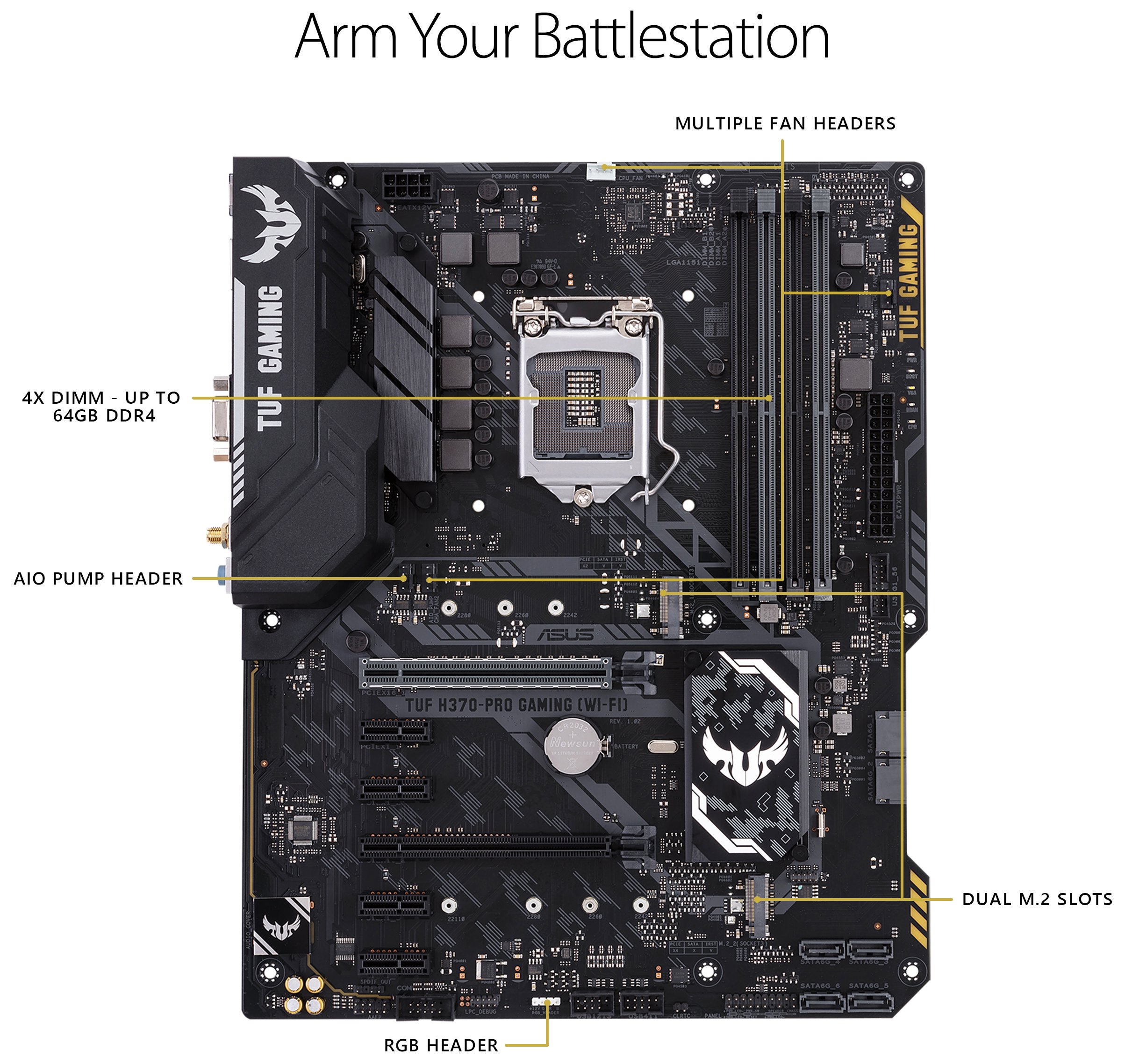 Amazon | ASUSTek Intel H370 搭載 マザーボード LGA1151対応 TUF H370