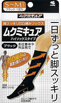 Amazon.co.jp: ムクミキュアハイソックスタイプ 着圧ソックス ブラック