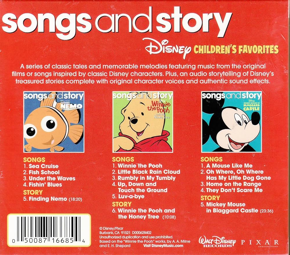 Disney, Finding Nemo, Winnie the Pooh, Mickey Mouse - Disney Songs