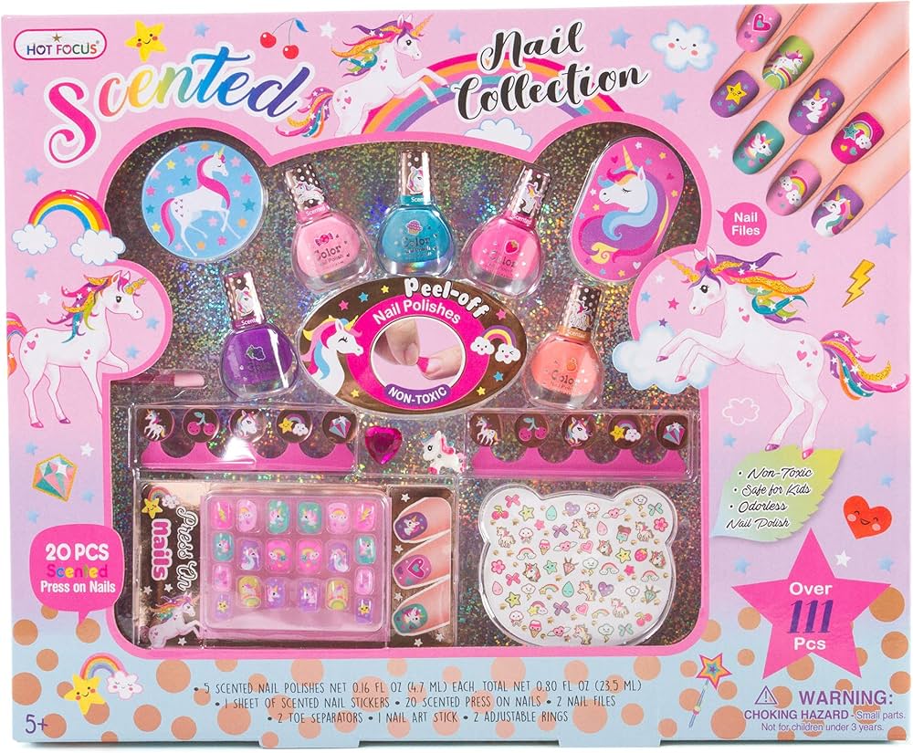 Amazon.com : Hot Focus Unicorn Nail Art Gift Set – 112 Piece