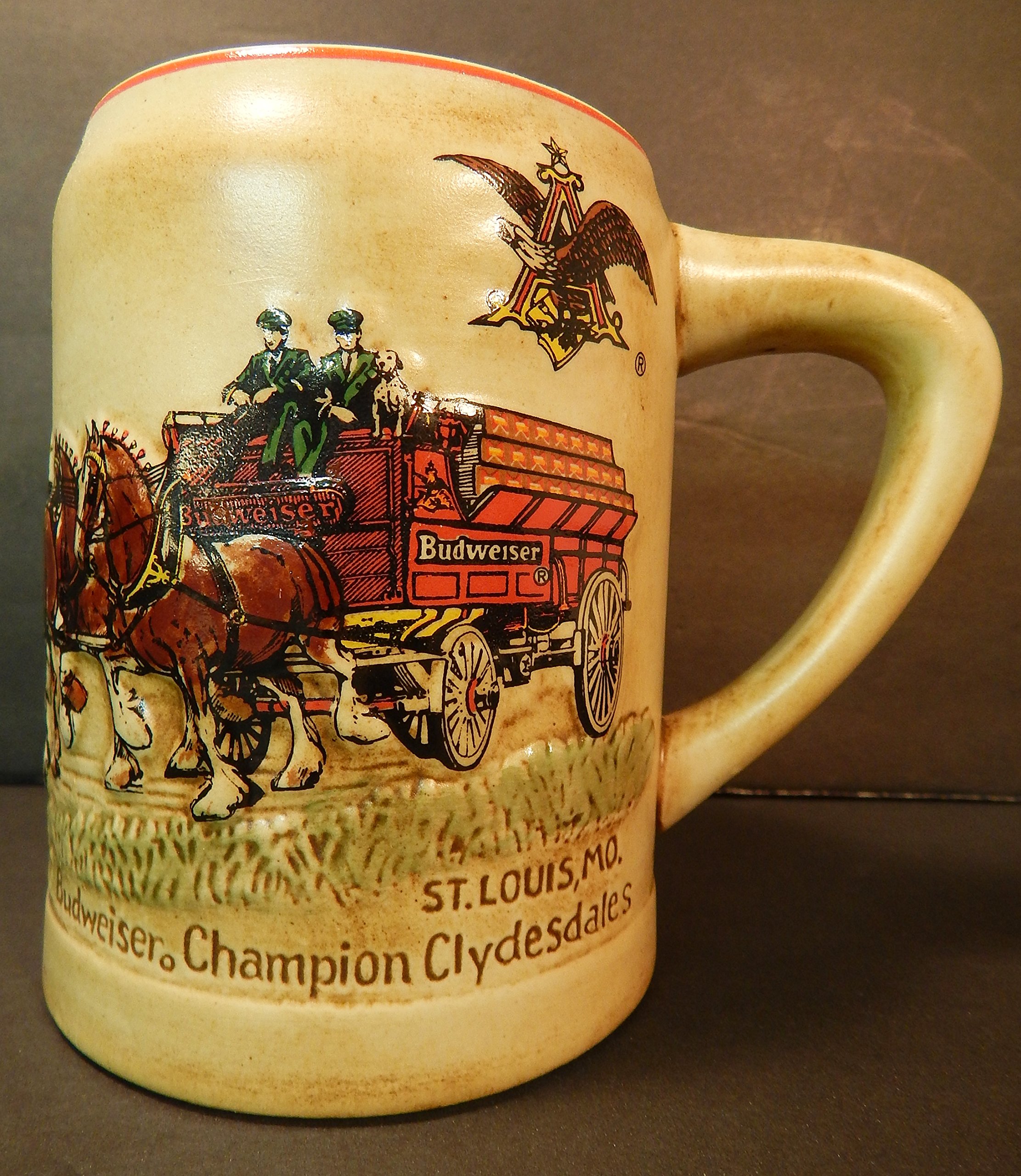 1980 BUDWEISER CS19 1ST HOLIDAY CHRISTMAS STEIN CHAMPION
