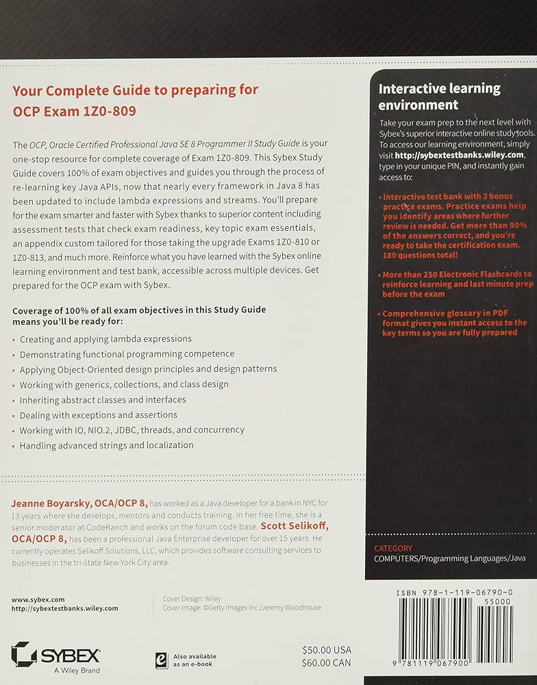 OCP: Oracle Certified Professional Java SE 8 Programmer II Study