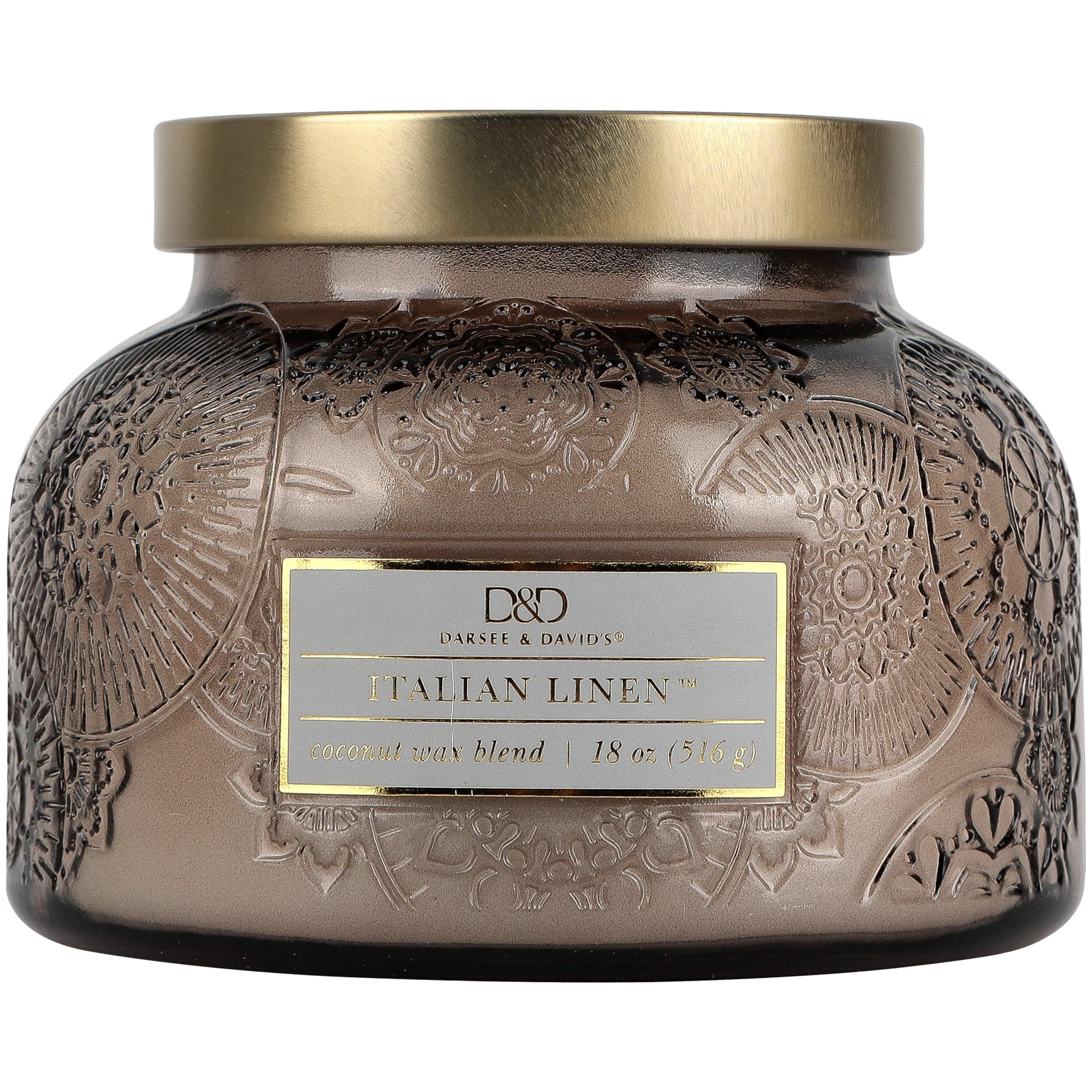 Amazon.com: Italian Linen Embossed Candle Jar(18 oz) - Refreshing
