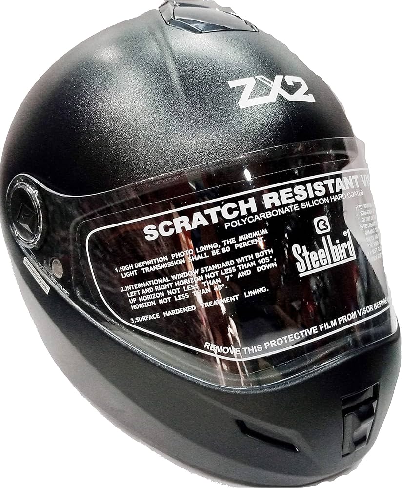 Steelbird SBH-02 ZX2 Motorbike Full Face Helmet Black Size-L