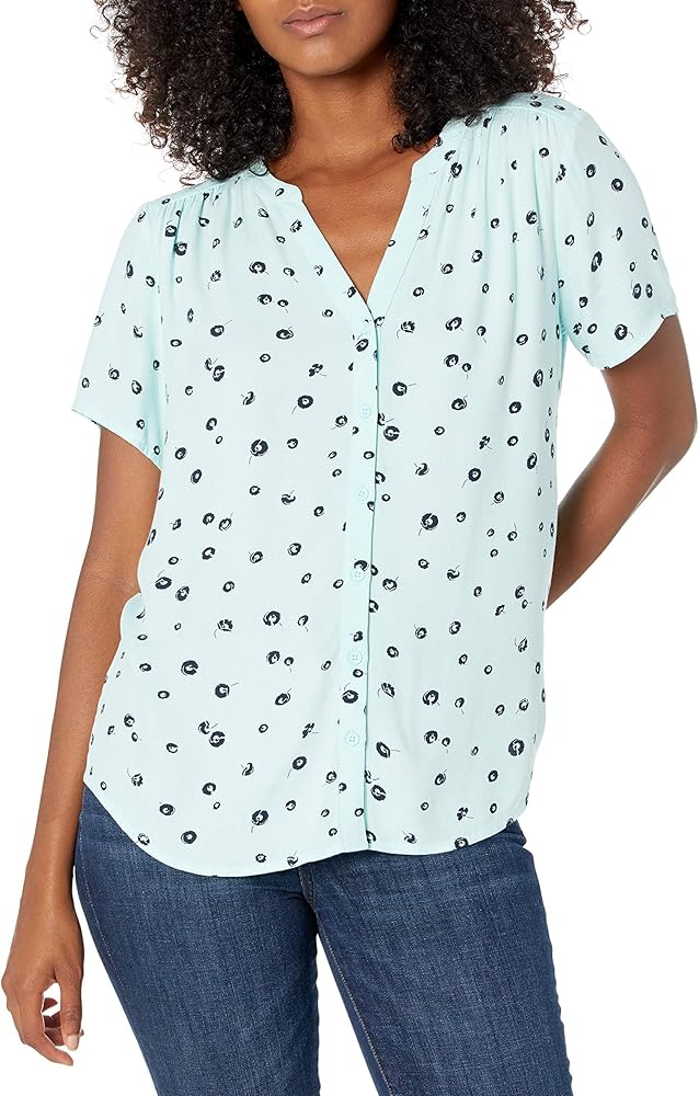 Amazon.com: Amazon Essentials Women's Short-Sleeve Woven Blouse