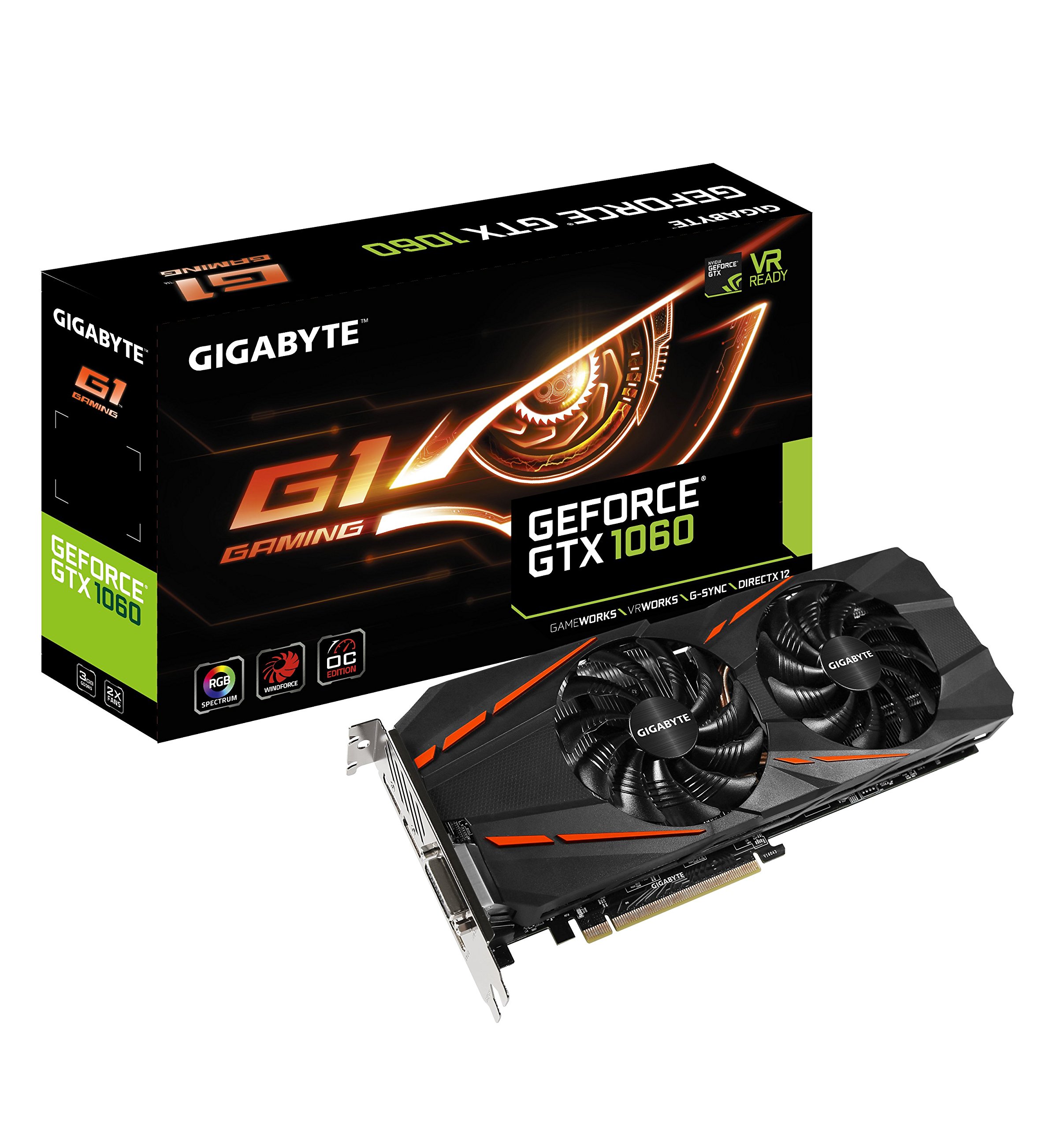 Amazon.com: GIGABYTE GeForce GTX 1060 G1 Gaming 3GB GDDR5 Graphics