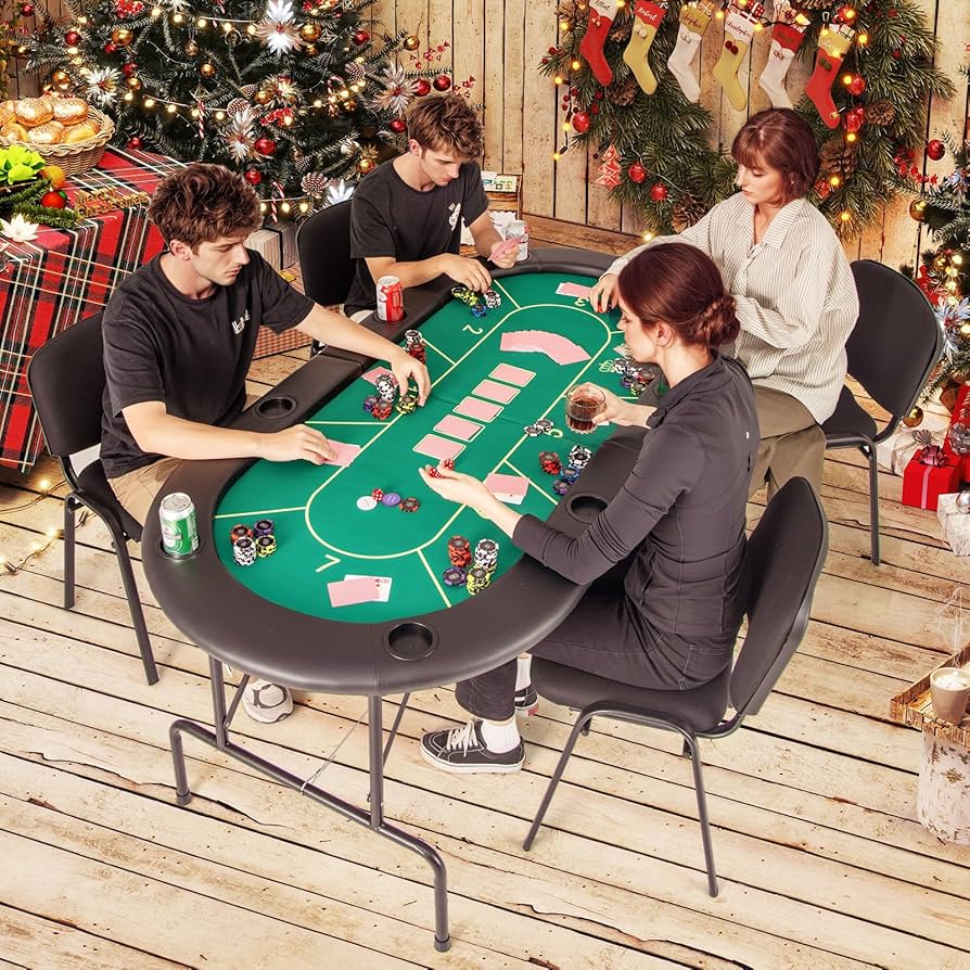 Amazon.co.jp: COSTWAY 8人用ポーカーテーブル 折りたたみ式 ゲーム用