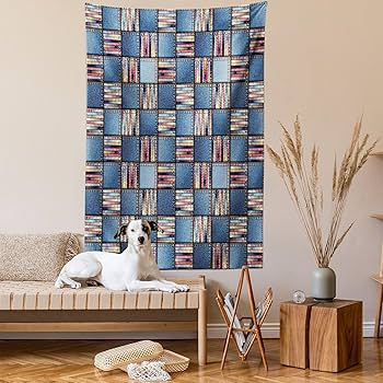 Amazon.co.jp: lunarableパッチワークタペストリー、キルトデザインと