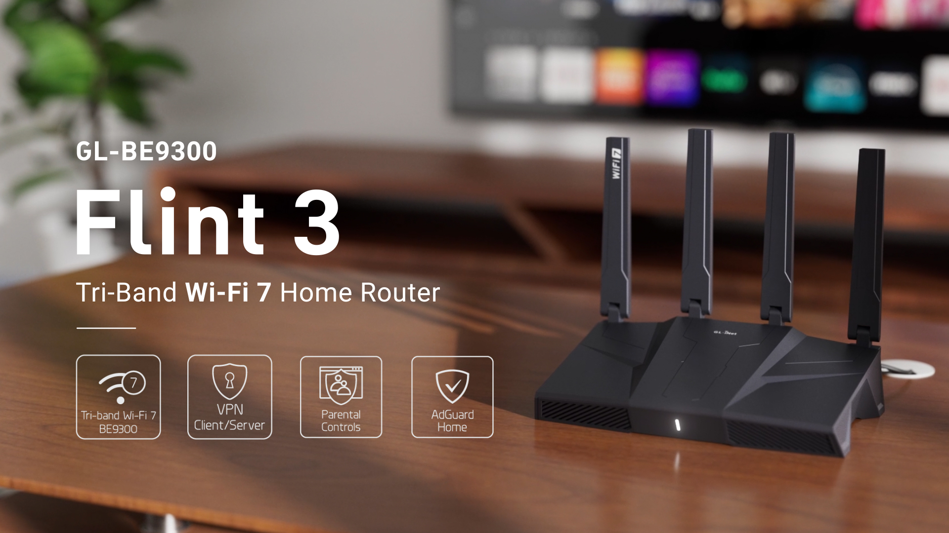 Amazon.com: GL.iNet GL-BE9300 (Flint 3) Tri-Band WiFi 7 Router