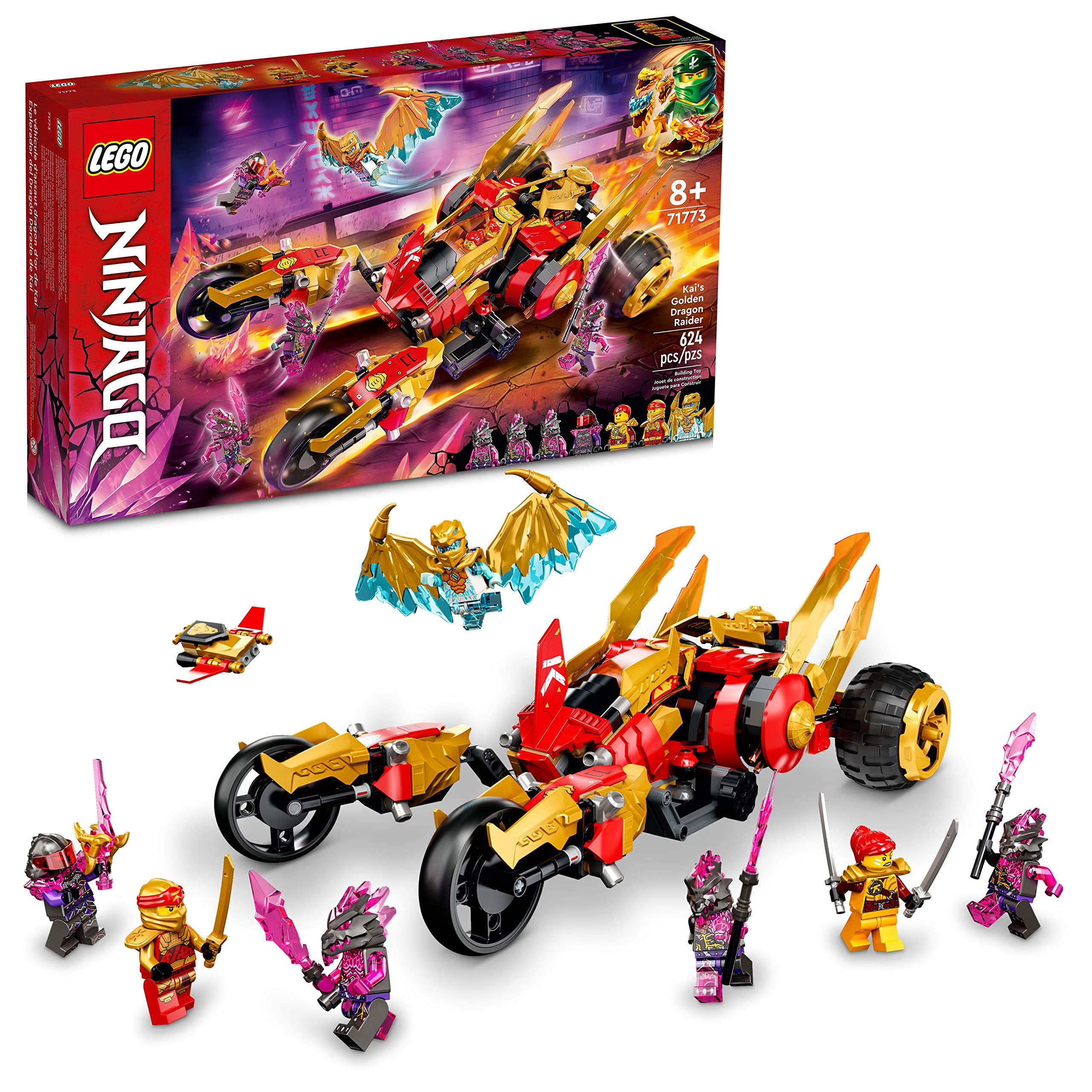 Amazon.com: LEGO NINJAGO Kai's Golden Dragon Raider Multi-Terrain