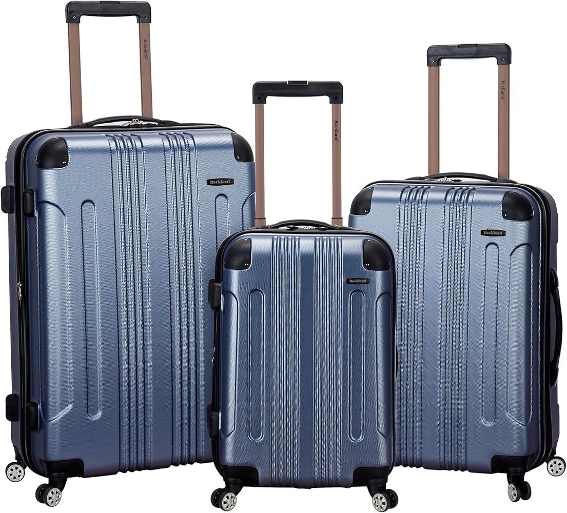 Amazon.com | Rockland London Hardside Spinner Wheel Luggage, Blue
