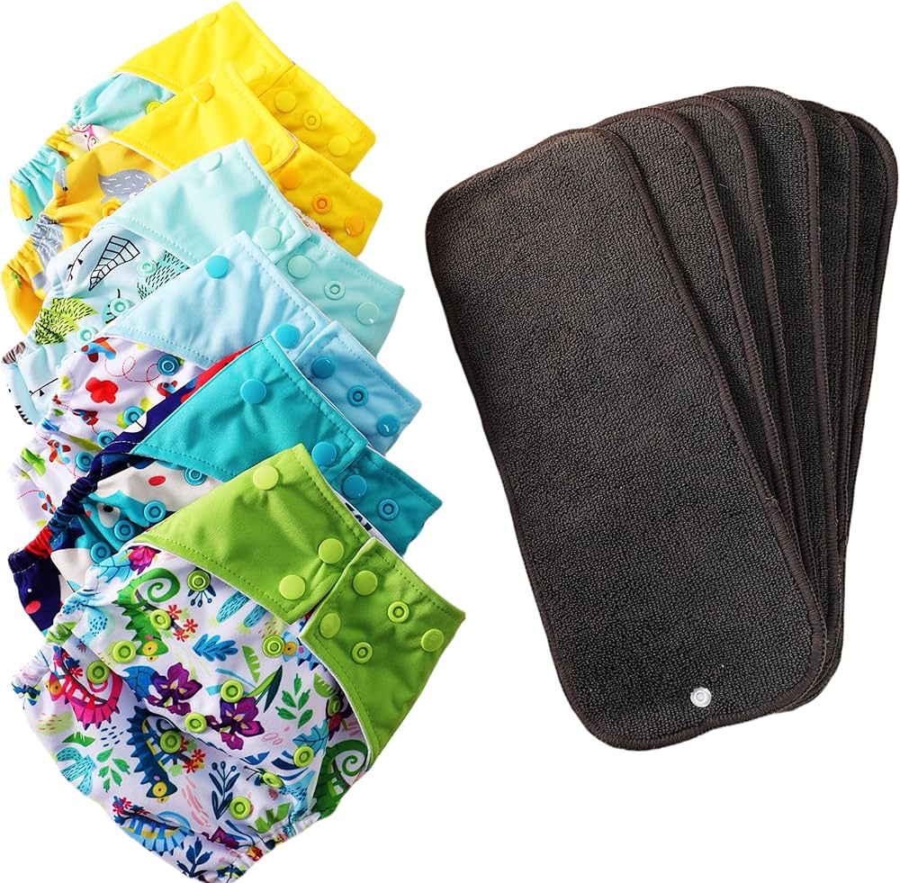 Amazon.com: Asenappy Cloth Diapers 6 Pack with 6 Inserts & 1 Wet