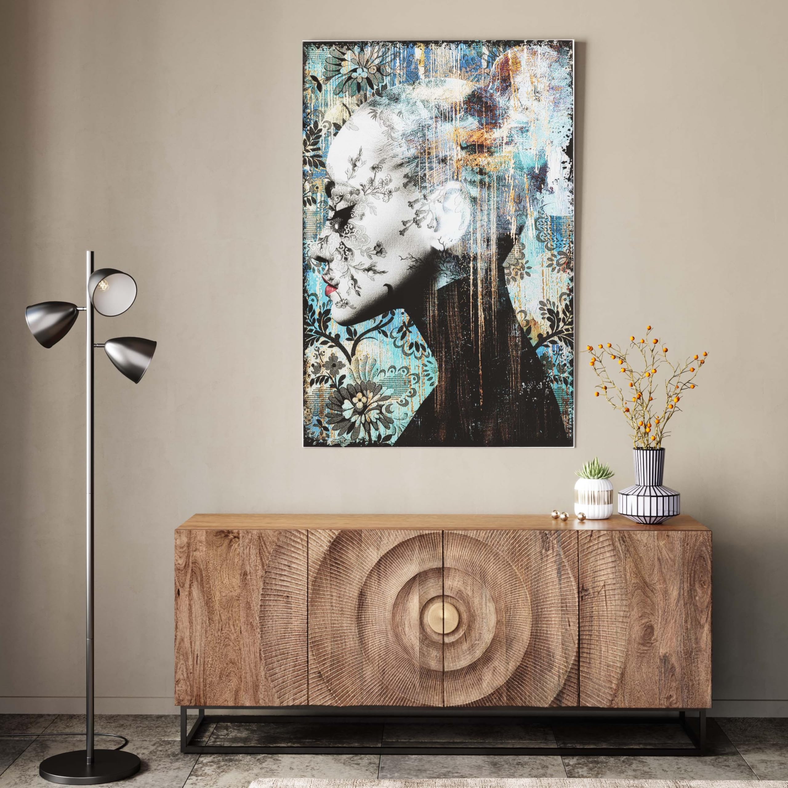 Amazon.co.jp: Kare Design ガラスピクチャーレディフラワー、ブルー