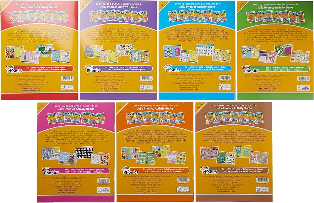 Jolly Phonics Activity Book Set: In Print Letters (1-7): Wernham