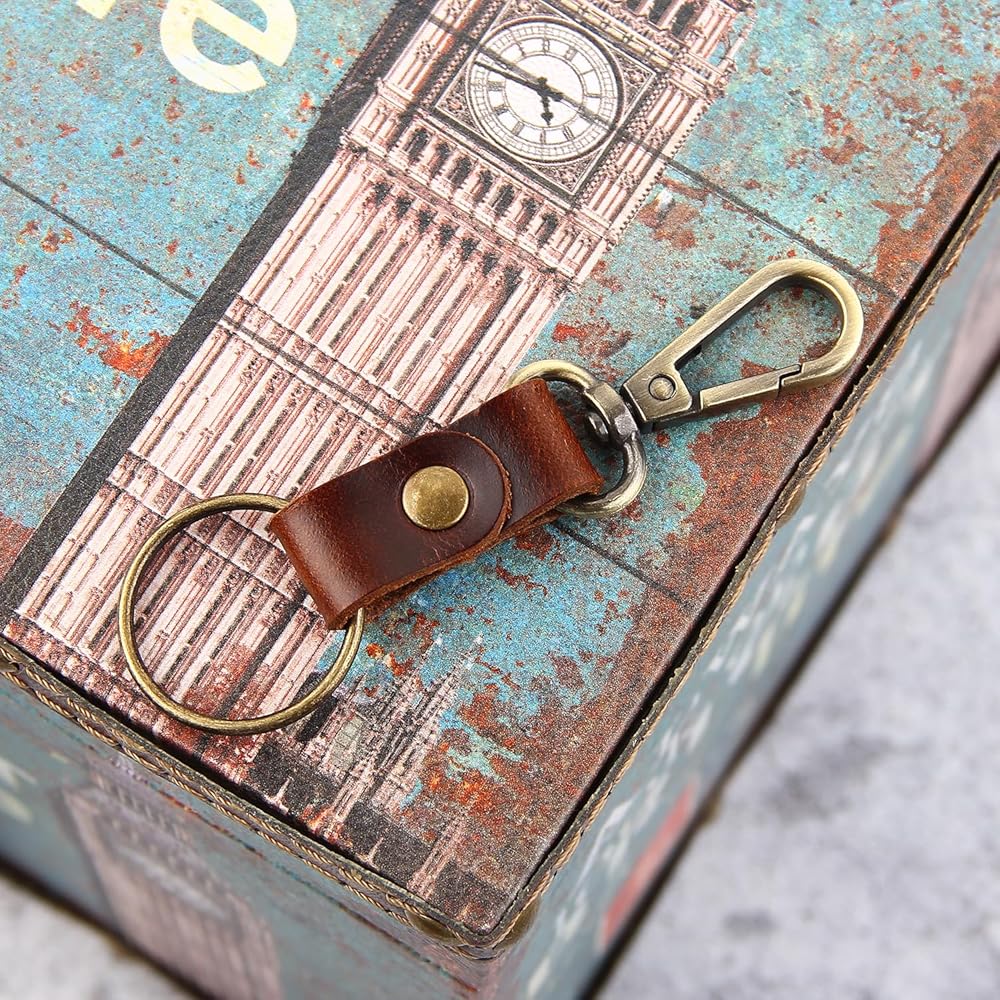 MY MEMORY Handmade Genuine Leather Key Chain,Universal Key Fob