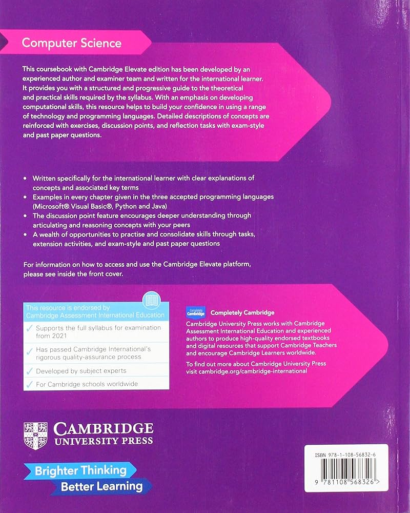 Cambridge International AS and A Level Computer Science Coursebook