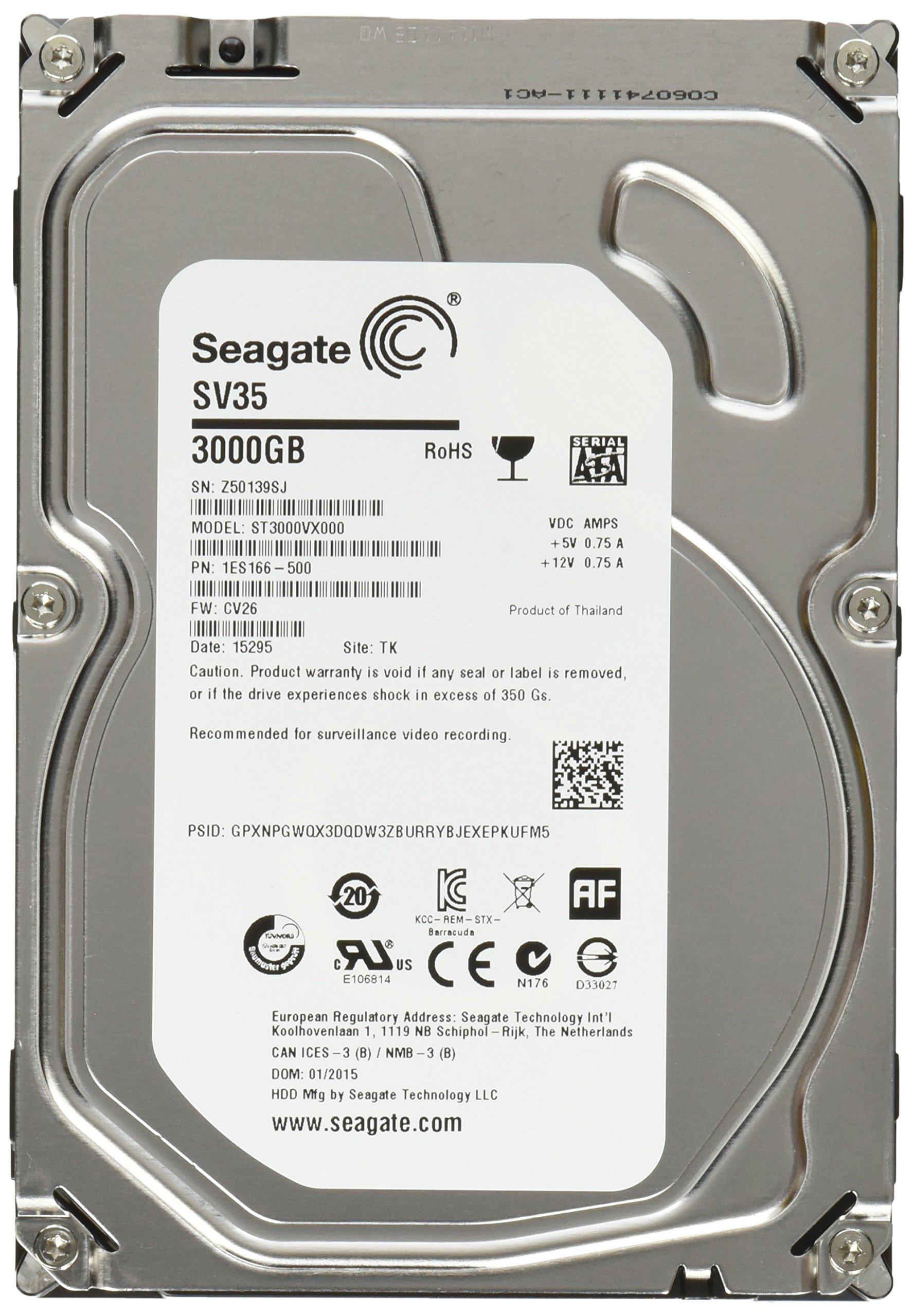 Amazon.com: Seagate SV35 3TB 7200RPM SATA 6-Gb/s 64MB Cache 3.5