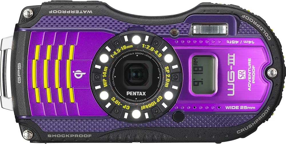 Amazon | PENTAX 防水デジタルカメラ PENTAX WG-3GPS パープル 1cm