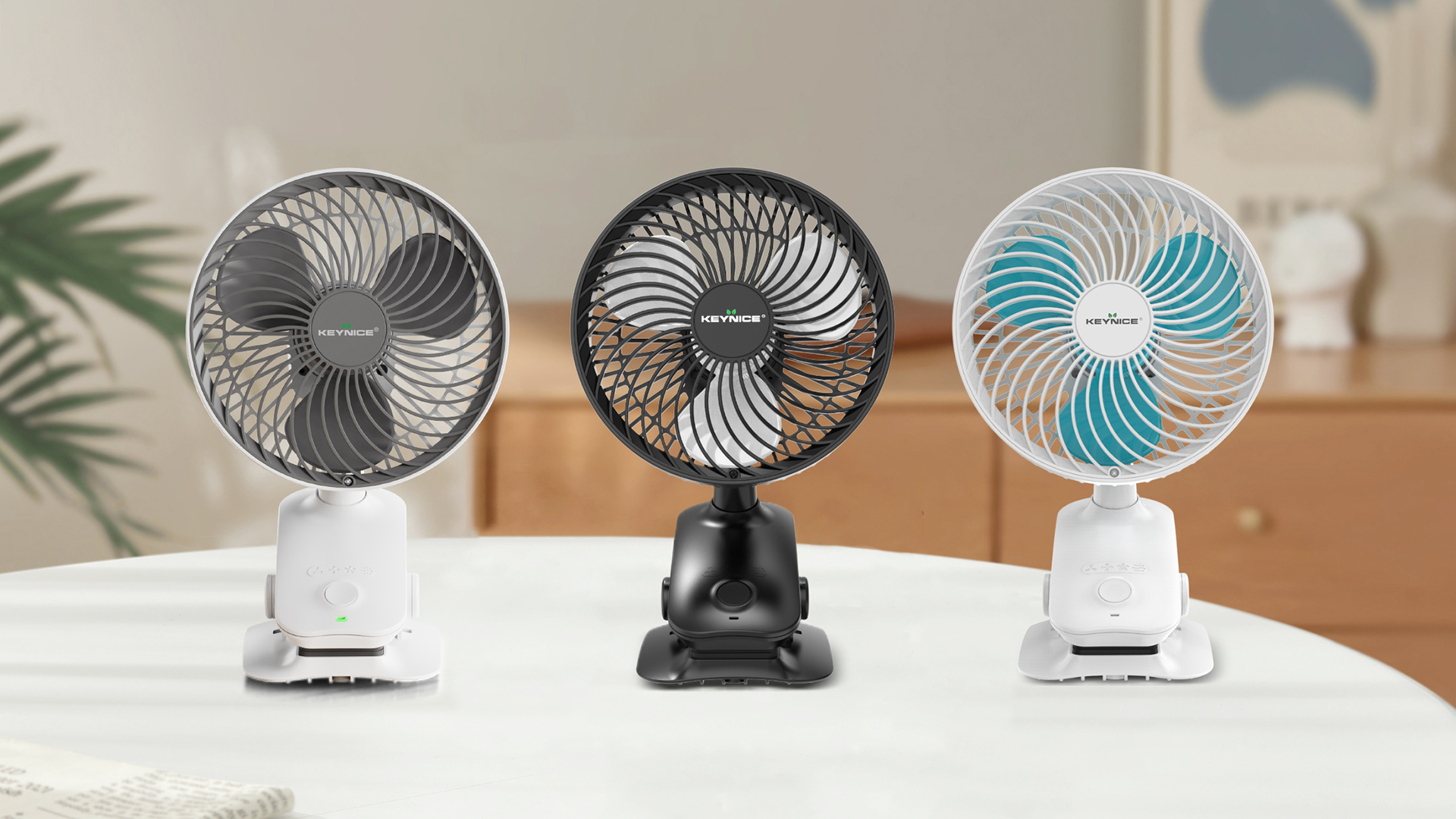 Amazon | Keynice USB扇風機 自動首振り 卓上 小型 静音 クリップ