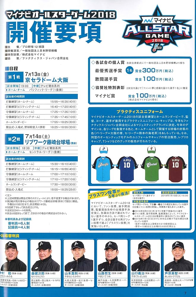 マイナビ オールスターゲーム2018公式プログラム 《プロ野球
