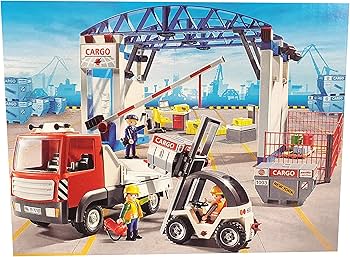 Amazon.com: Playmobil - 70169 - Megaset Cargo Hall with Fork-Lift