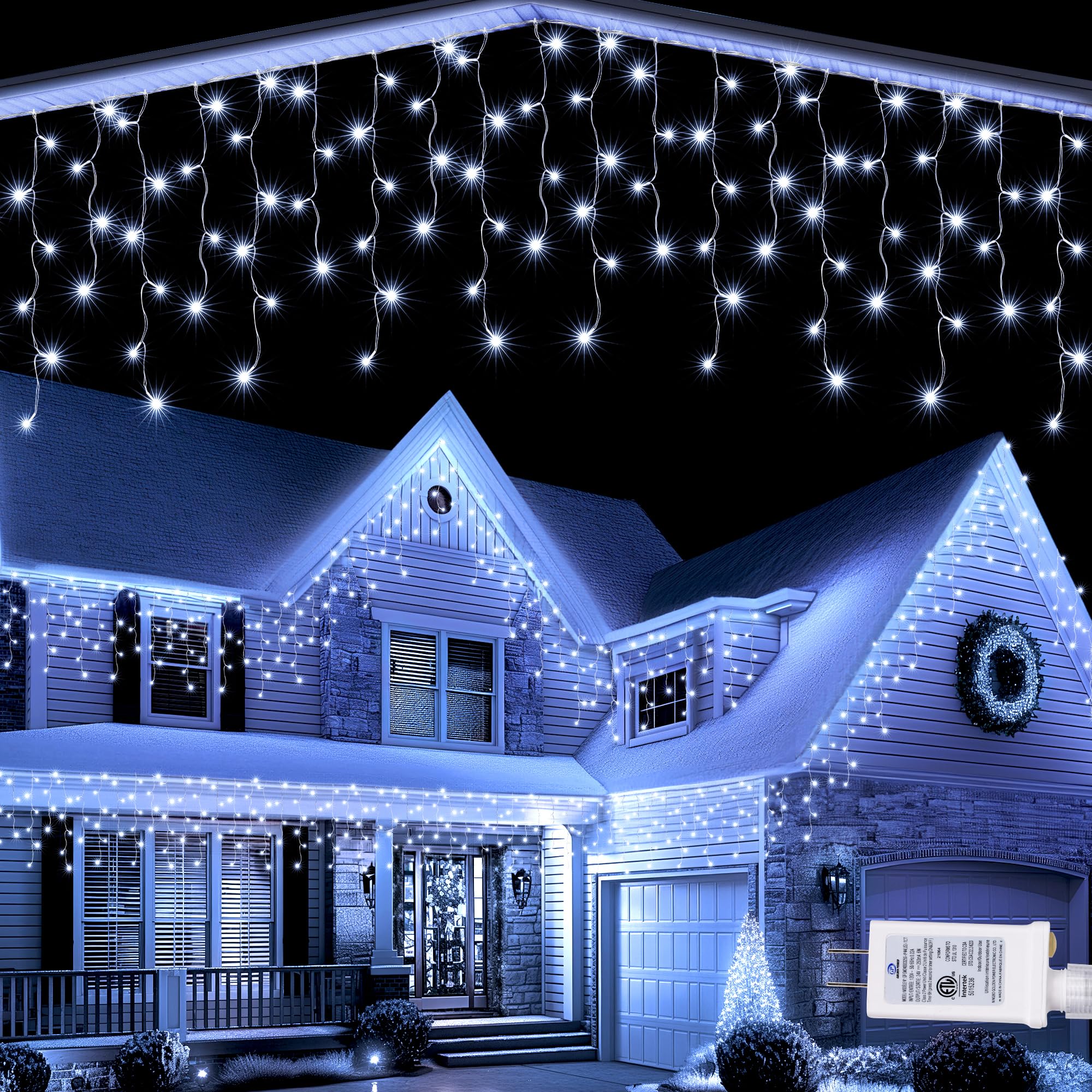 Lomotech Christmas Icicle Lights - 32Ft 8 Modes Waterproof