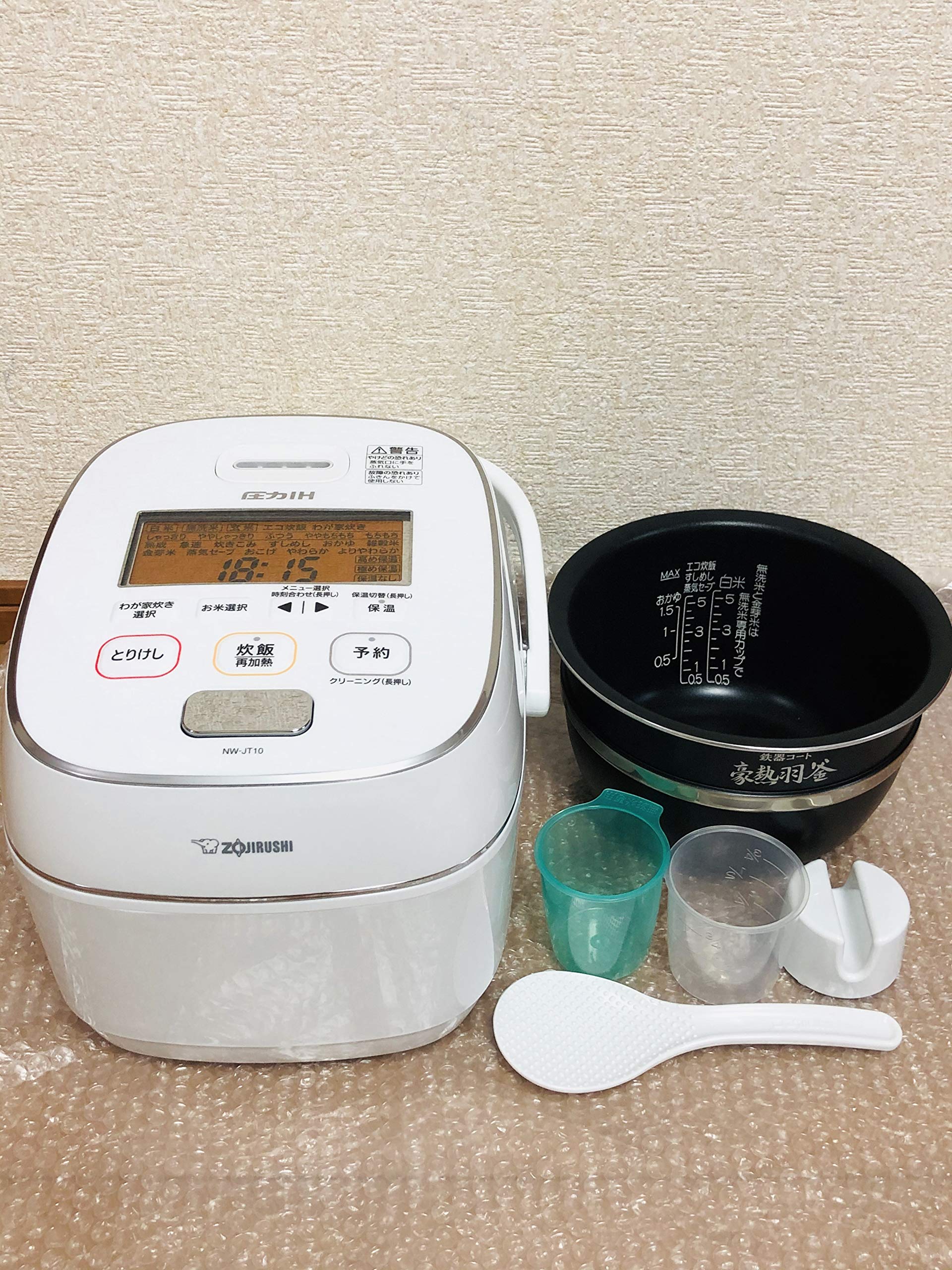 Amazon | 象印マホービン 炊飯器 5.5合 ホワイト NW-JT10-WA | 象印