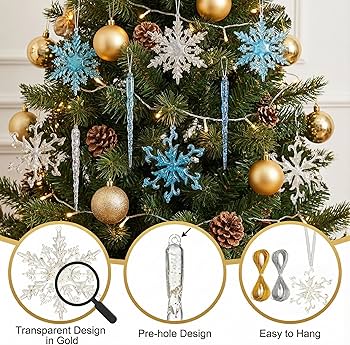 Amazon.co.jp: VGOODALL キラキラ光る雪の結晶のつららら アクリル製雪