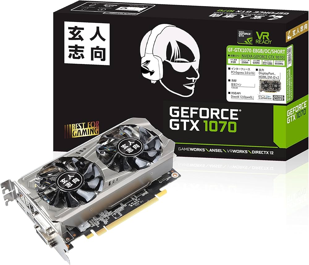 Amazon | 玄人志向 ビデオカードGEFORCE GTX 1070搭載 GF-GTX1070-E8GB