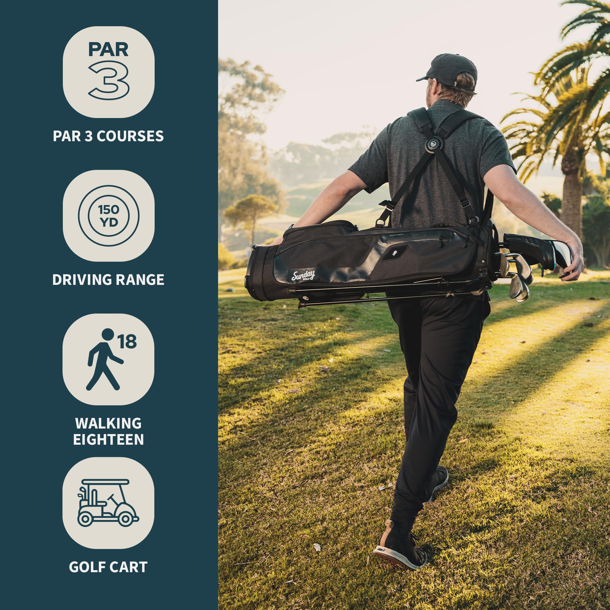 Amazon.co.jp: Sunday Golf El Camino ゴルフバッグ - 軽量スタンド