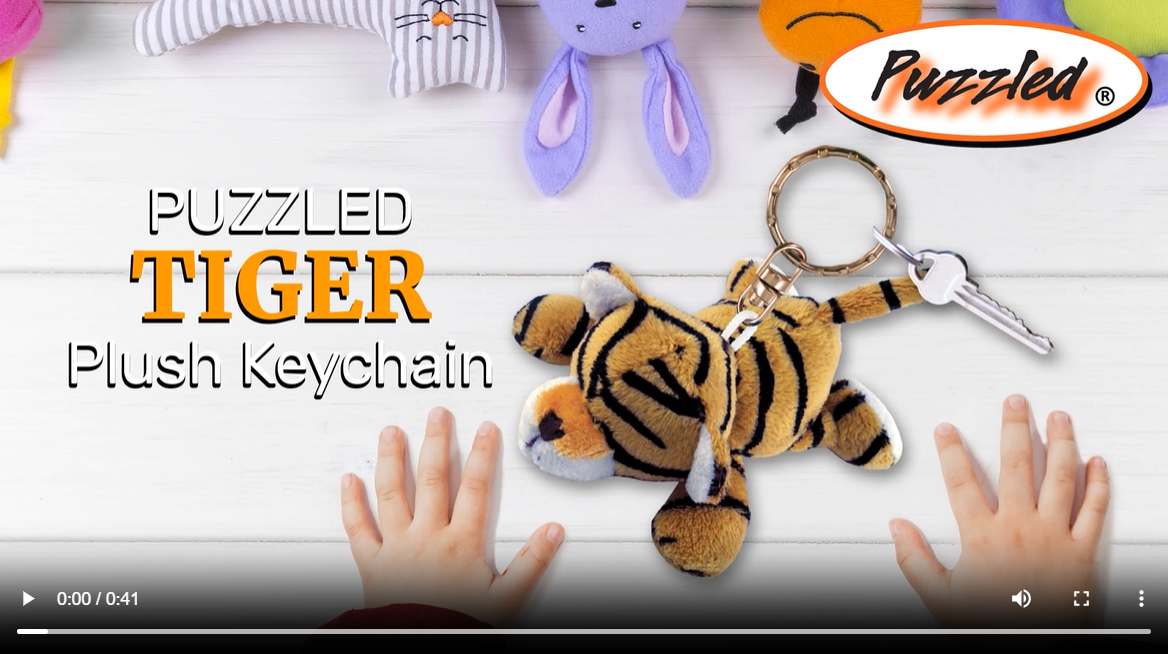 Amazon.com: Puzzled Tiger Stuffed Animal Keychain Plush - Super