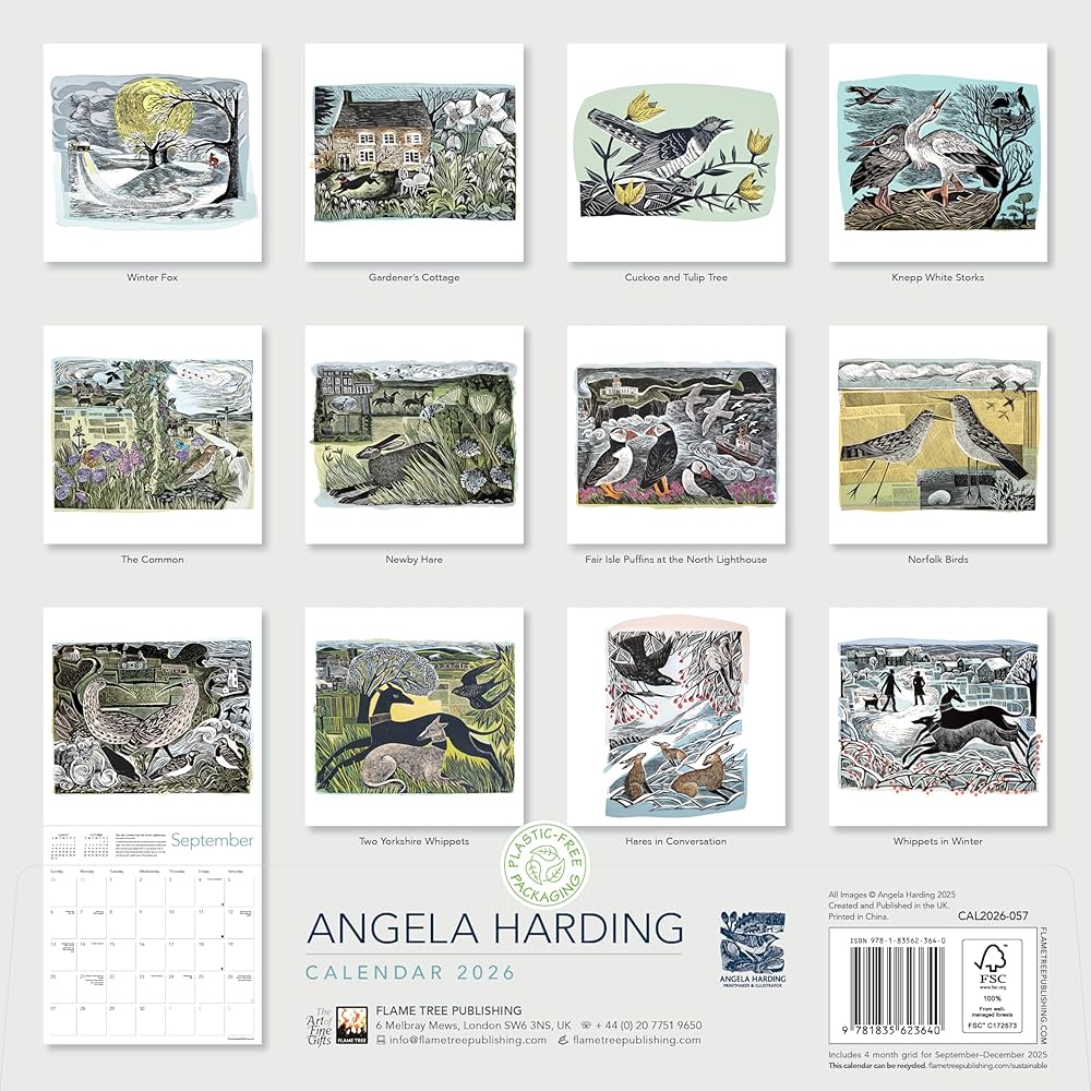 Angela Harding Wall Calendar 2026 (Art Calendar): Flame Tree