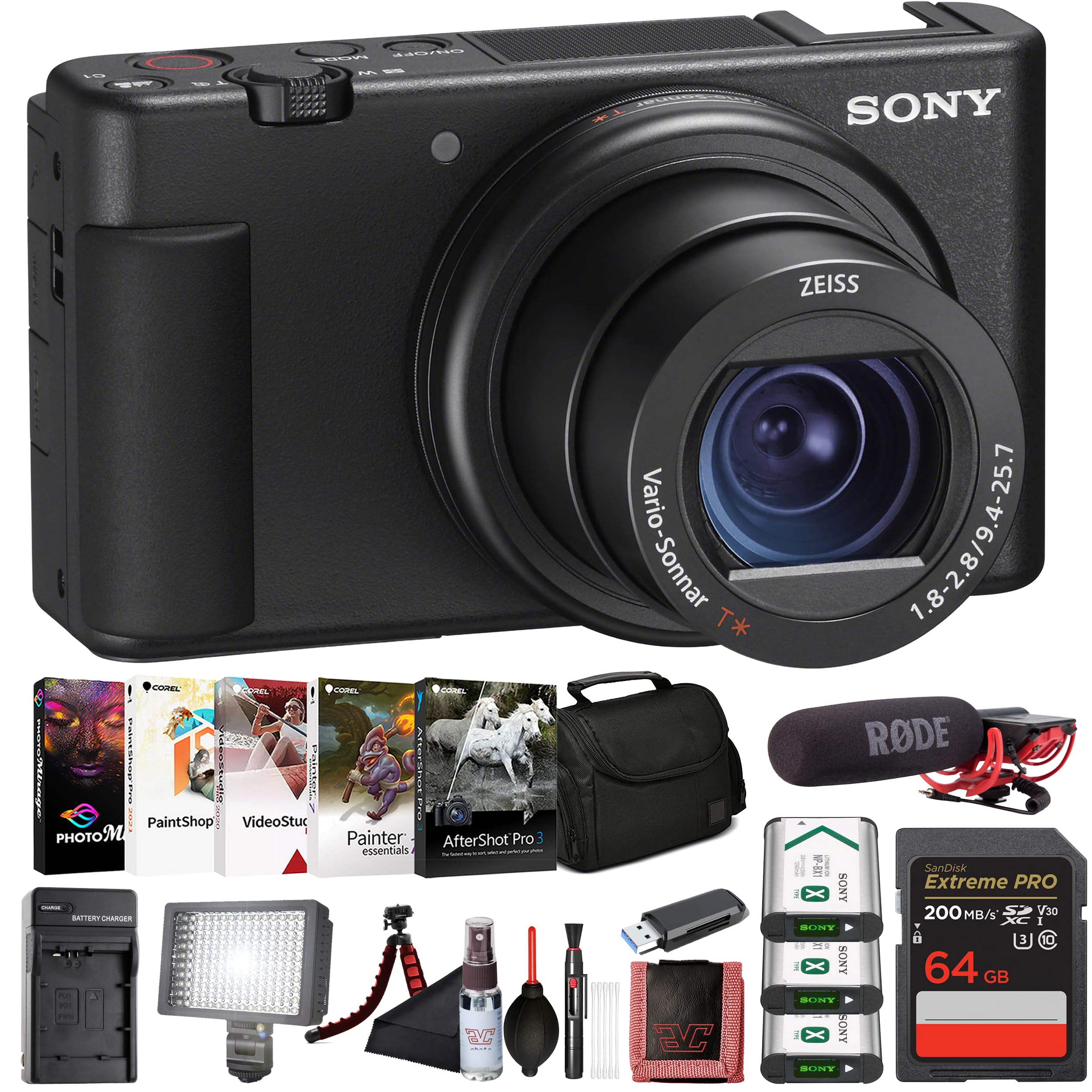 Amazon | Sony ZV-1 デジタルカメラブラック DCZV1/B、プロマイク