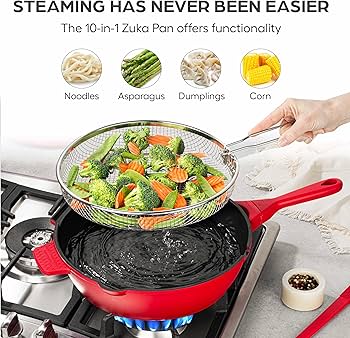 Amazon.com: ZUKA 10 in 1 Ceramic Pan by Granitestone, Large 10