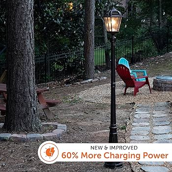 Amazon.com : Gama Sonic Outdoor Solar Lamp Post Light, Brushed