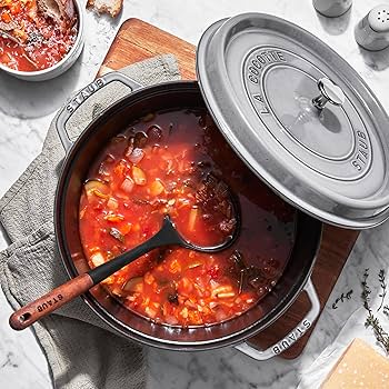 Staub Cast Iron 7-qt Round Cocotte - Graphite Grey, Made in France